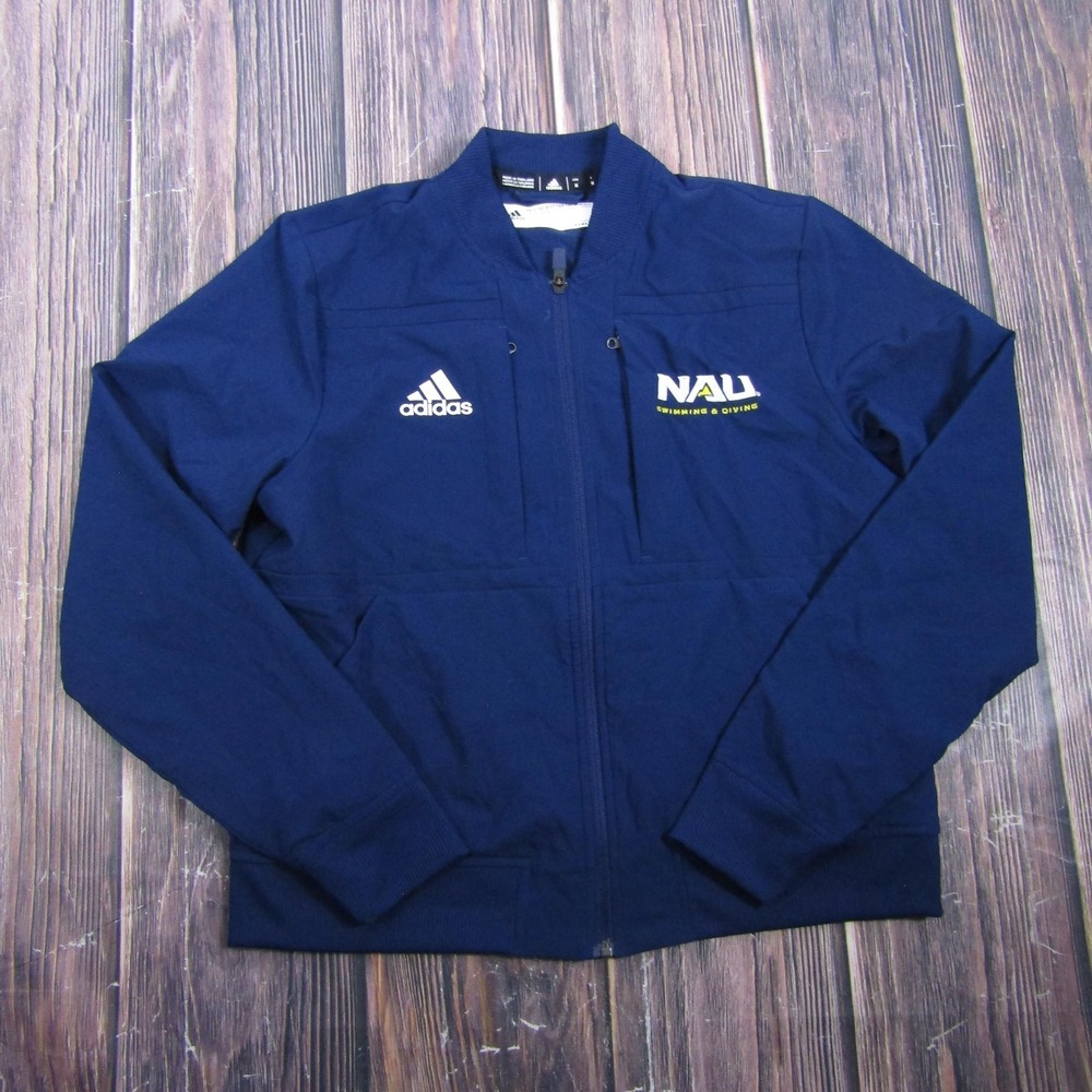 Adidas NAU Swimming Diving Jacket Mens M Blue Full Zip Track Athletic‎ Training